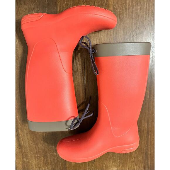 Crocs Freesail Rain Boot 203541-8C1 Flame Red Size W6 Relax Fit - Picture 8 of 10